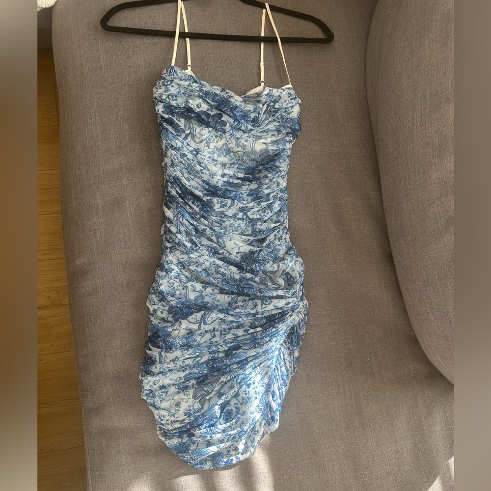 House of CB London blue & white dress size small.